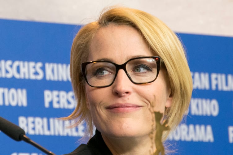 Gillian Anderson at the press conference of the film Viceroy's House at the 2017 Berlin International Film Festival