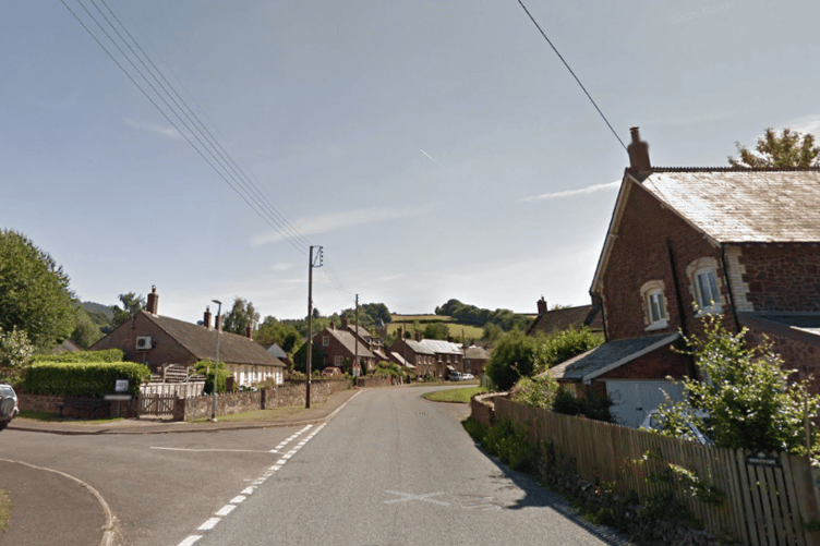 The A396 through Timberscombe, which was blocked by a crash on Thursday.