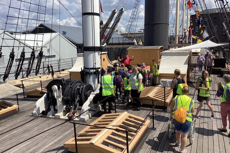 Moorland Federation pupils on board the SS Great Britain, in Bristol.