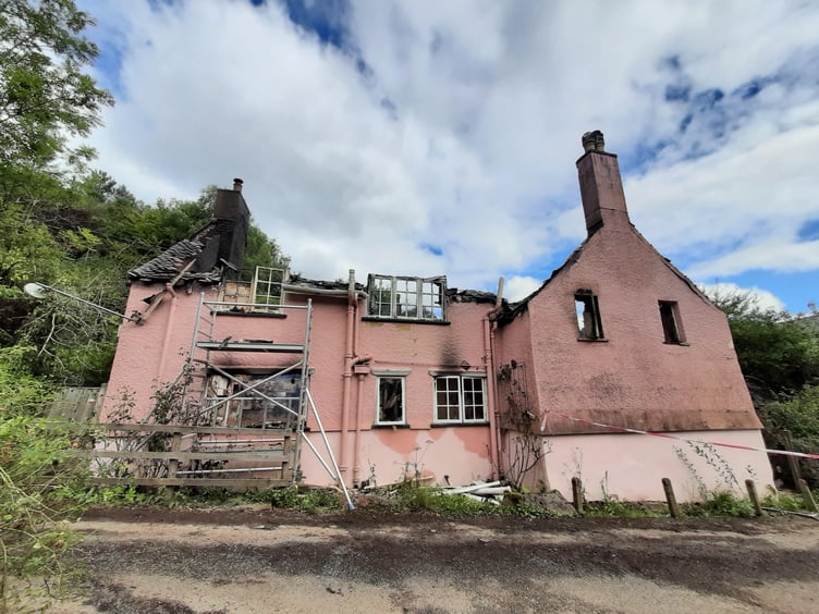 The remains of Malcolm Baker's Exmoor home.