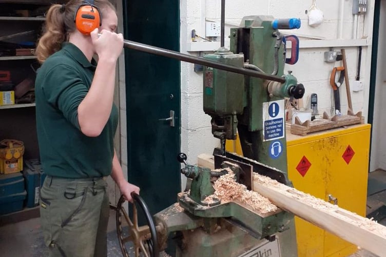 A lathe demonstration by an ENPA field services team member.