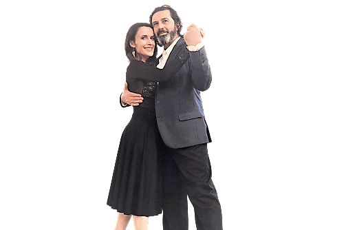 Argentina tango teachers Alejandro Justiniano and Sara Parnigoni who are giving lessons in Minehead