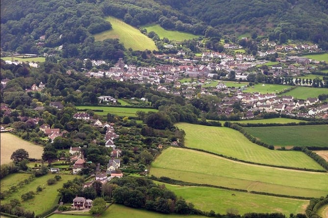 An aerial view of properties in Porlock, on Exmoor, where second homes and holiday lets have been blamed for a shortage of housing to rent.