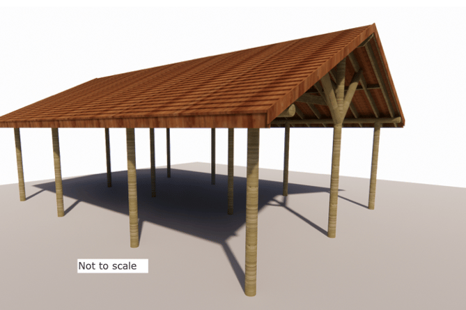 A drawing of the timber shelter West Somerset College must now demolish.