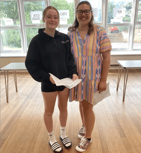 West Somerset College students Beth Sherburn and Millie Edwards, who achieved BTEC distinctions.