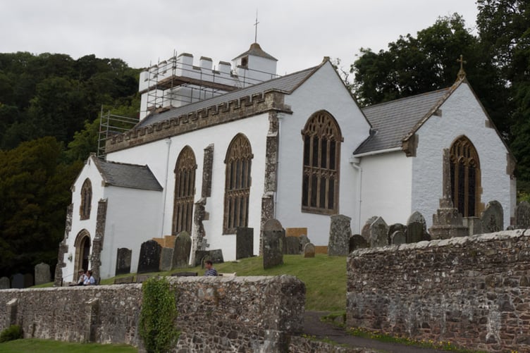 The white church of Seaworthy, on Exmoor.