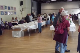 Visitors to Minehead Flower and Produce Show.