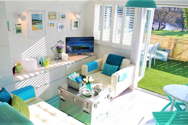 Inside the Salad Days beach hut at Dunster Beach.