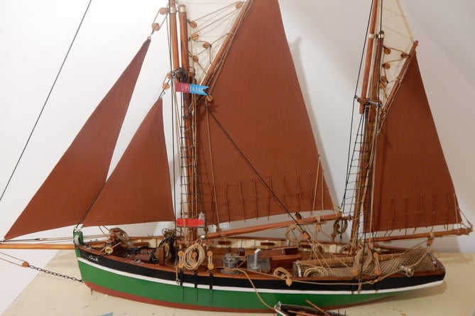 A model of a Brixham trawler by Tony James.
