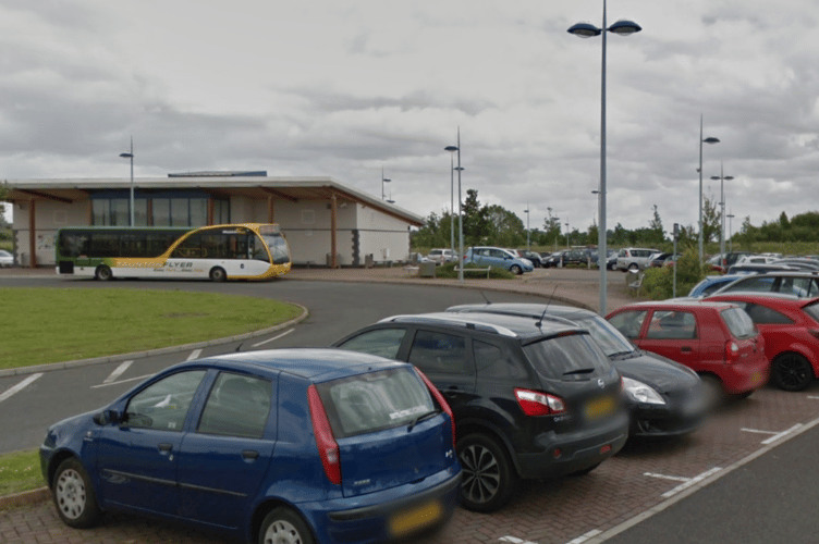 Silk Mills park and ride site, in Taunton, where arsonists destroyed seven Somerset Council vehicles.