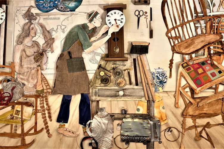A frame from Ann Farley's film The Man Who Mends Things.