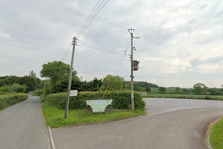 The entrance to Moorhouse Campsite, Holford.