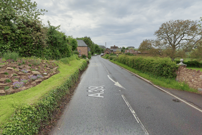 The section of A39 near Washford which was closed by an accident this morning.