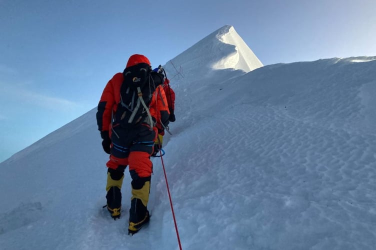 Graham Keene on his way up Mount Everest last year.