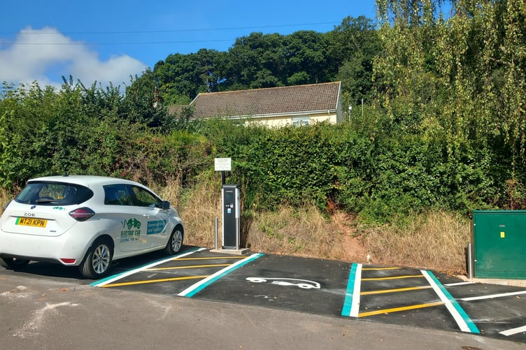 A view of Dunster's electric vehicle charging point.