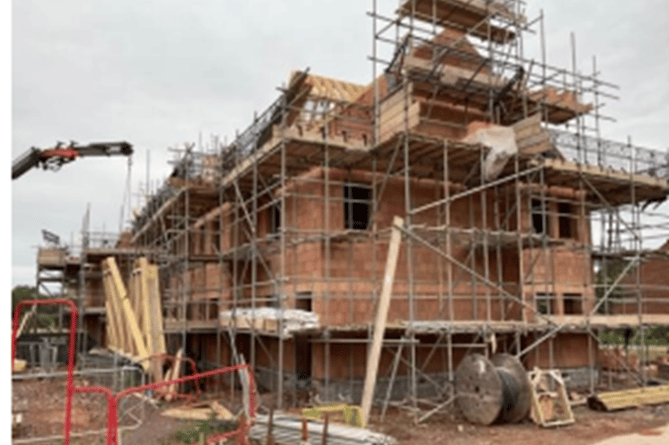 New council homes in Minehead's Rainbow Way development are under construction.
