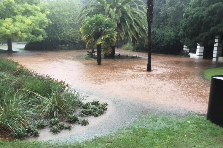 This was how The Parks, Minehead, looked during Sunday's storm.