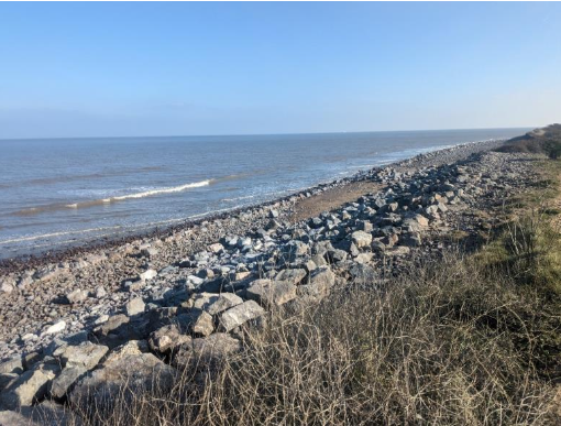 The stretch of Minehead coast where flood protection work is being carried out.