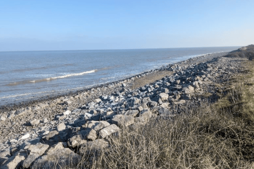 The stretch of Minehead coast where flood protection work is being carried out.