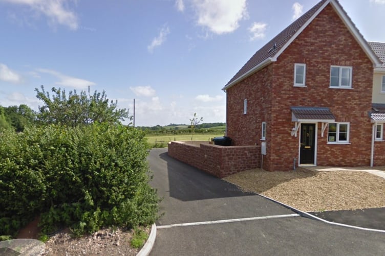 The Huish Lane entrance to the proposed new homes in Washford.