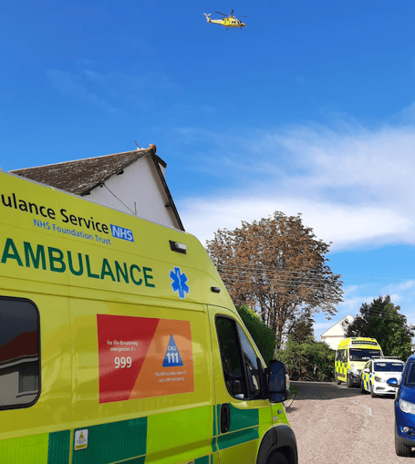 The scene in Carhampton during Friday's emergency.