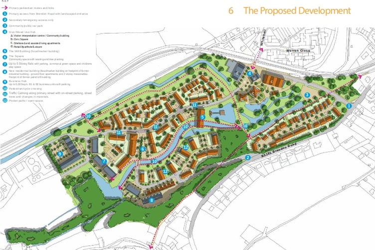 An earlier plan for housing on the empty Watchet paper mill site.