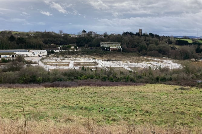 A view of the empty Wansbrough paper mill site, in Watchet.