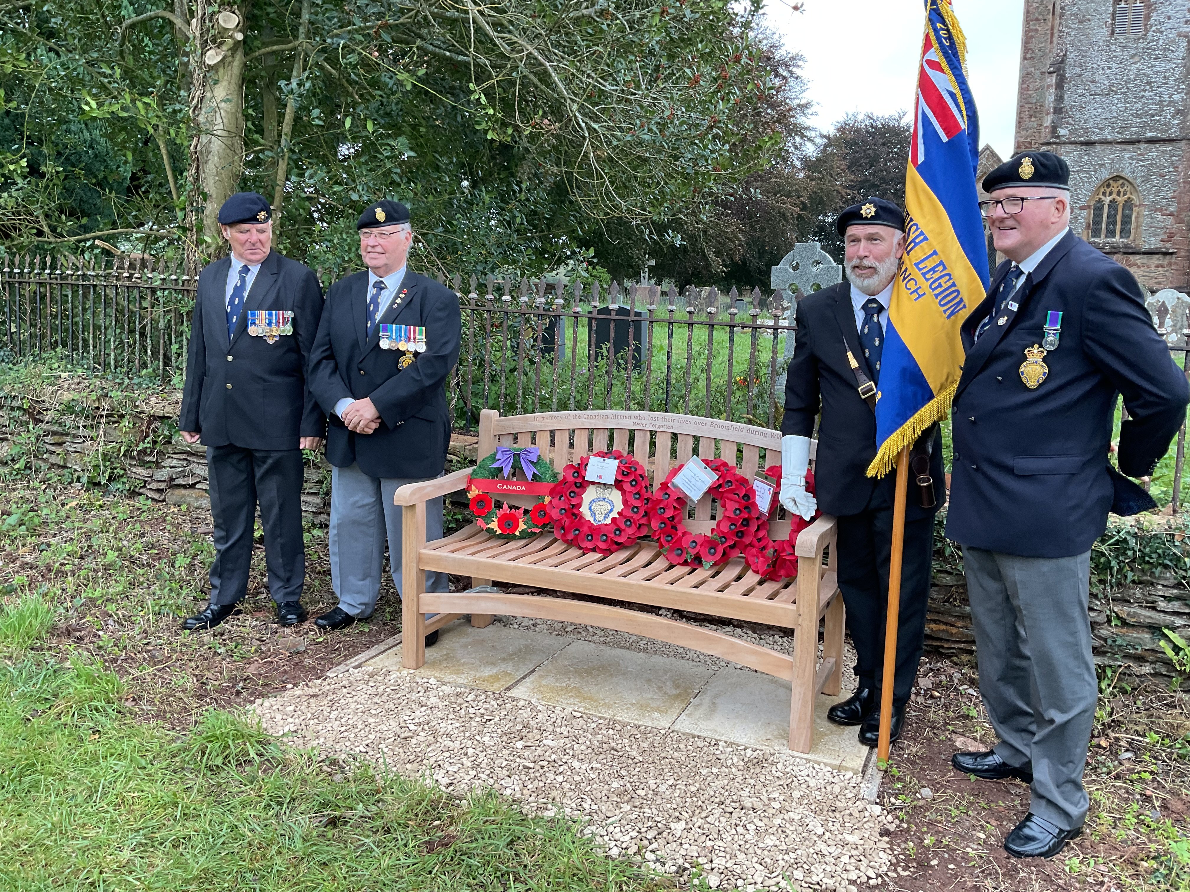 Bench memorial unveiled in Broomfield to remember Canadian airmen ...