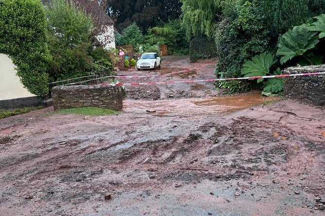 Highways teams estimate it could take months to clear up sites such as this near Dulverton after last week's storms.