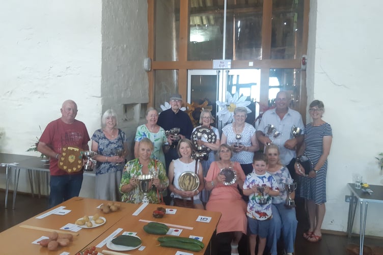 Some of the trophy winners at this year's Dunster Horticultural Show.