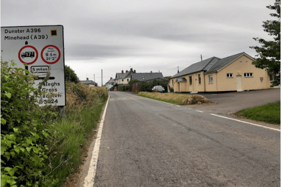The Moorland Hall, Wheddon Cross, next to a proposed site for 15 new homes.