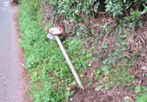 Roadside signs vandal strikes again - and again