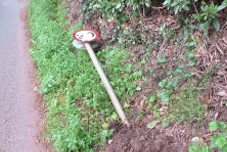 One of the vandalised West Somerset road signs.