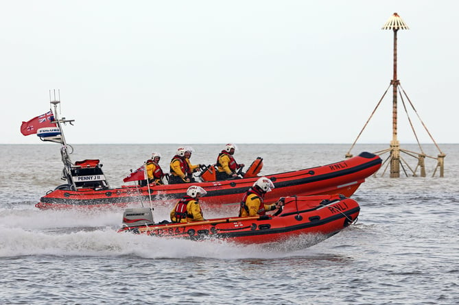 Lifeboats give a demonstration of their inshore rescue capabilities during the official opening of Minehead's revamped RNLI station at the weekend,