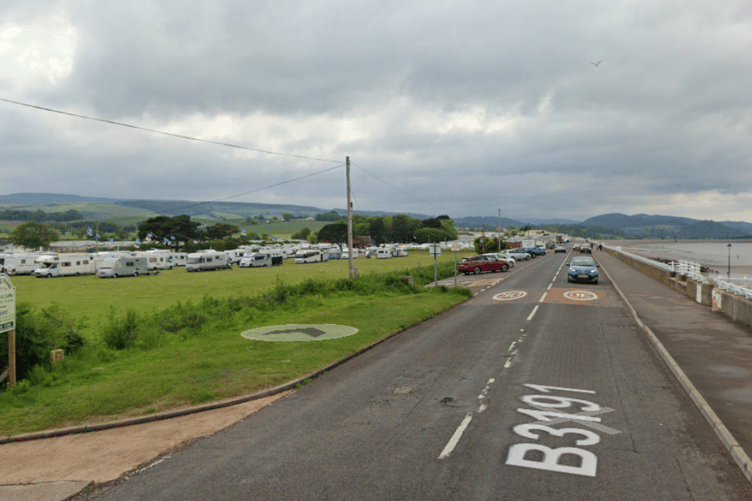 Home Farm caravan park on Blue Anchor sea front.