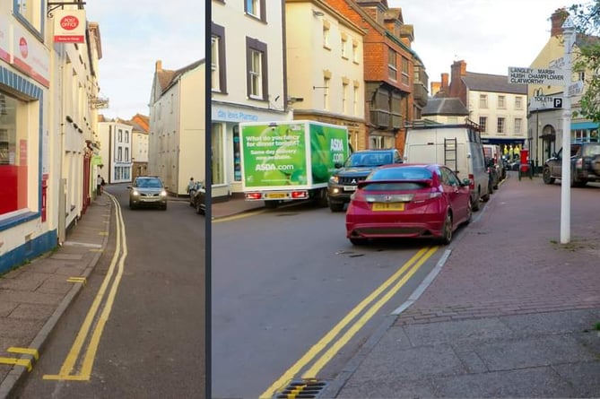          Wiveliscombe residents were up in arms after fresh yellow lines were painted in the town centre                      
