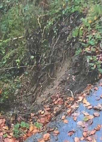 The embankment collapse on the B3224 between Wheddon Cross and Exford.