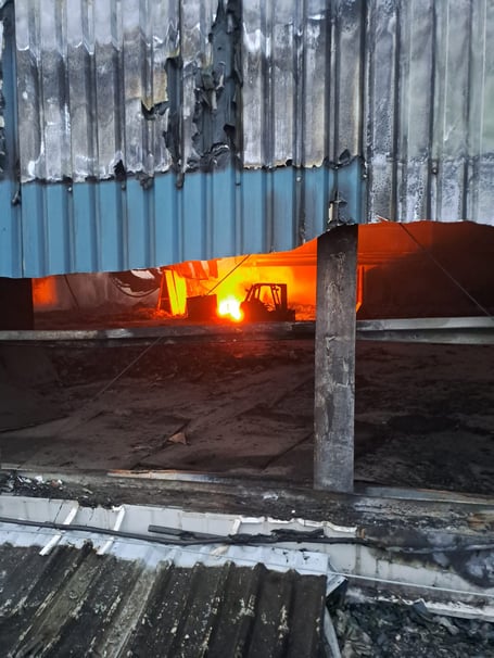 Fire continues to burn in the Taunton Recycling Centre’s material recovery facility more than a week on from when it started.