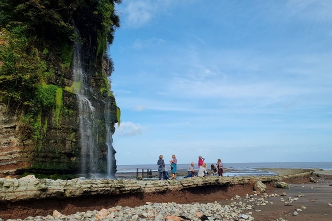 The waterfall in St Audries Bay was on the route of the festival's Quantock Hills and coast walk.