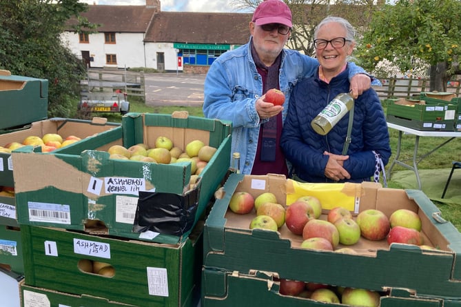 Carhampton 'apple day' visitors Richard Quarrell and Russ Honour, from Alcombe.