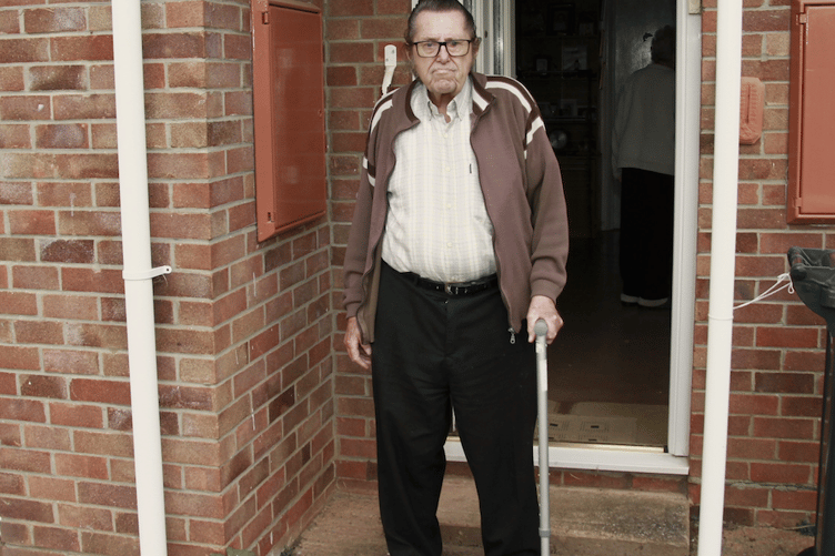 Williton pensioner Albert Andrews, who is fighting for compensation from Somerset Council after a fall.