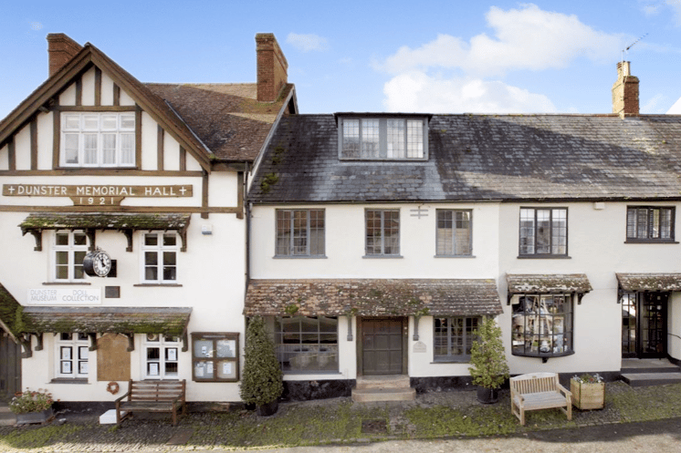The Horse and Crook shop, Dunster, next to the Memorial Hall.