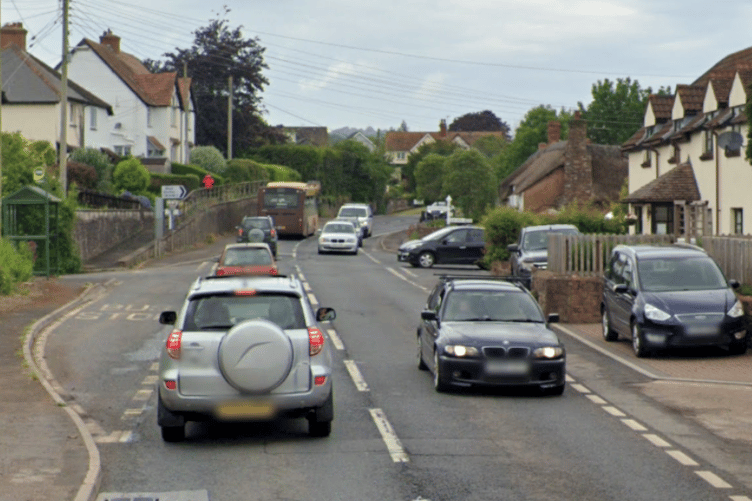 The A39 through Carhampton which was flooded in September.