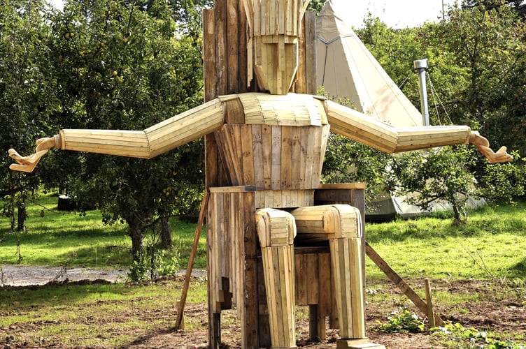 The 'Torm Man' sculpture which will be burned in Washford on Saturday.