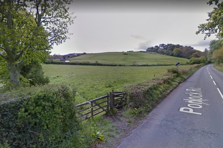 Proposed site for 10 new homes off Porlock Road, near Minehead Cemetery.