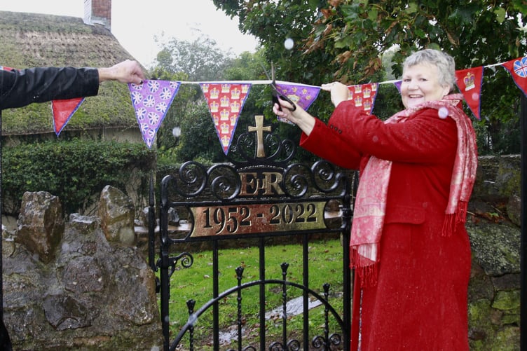 Bicknoller resident Michelle Sears, who cut the gate’s opening ribbon.