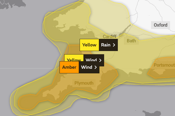 Weather warnings set to come into force across the Westcountry west have been upgraded