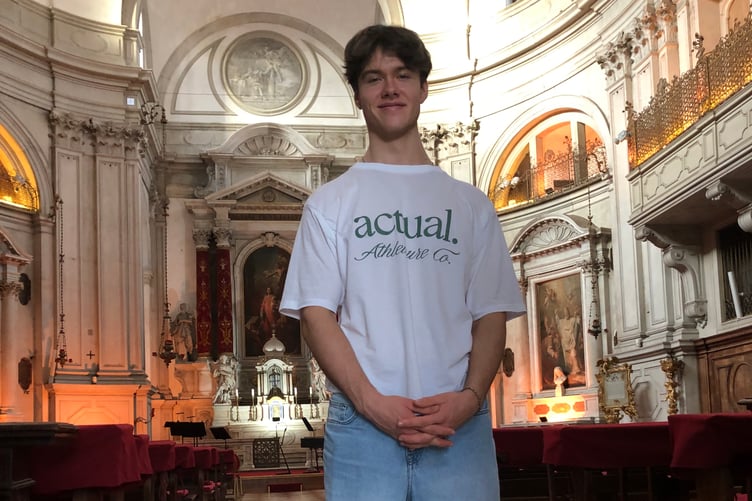 Anthony Knight is pictured in the Santa Maria della Pietà, the church where Vivaldi lived and composed, between 1703 until 1740.