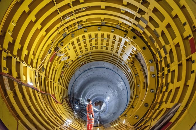 Work is under way in tunnels under the Bristol Channel to  connect Hinkley C with intake and outtake cooling water heads.