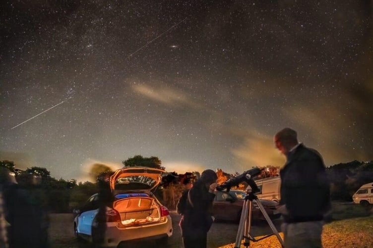 Stargazing at Webber's Post during the Exmoor dark Skies Festival.